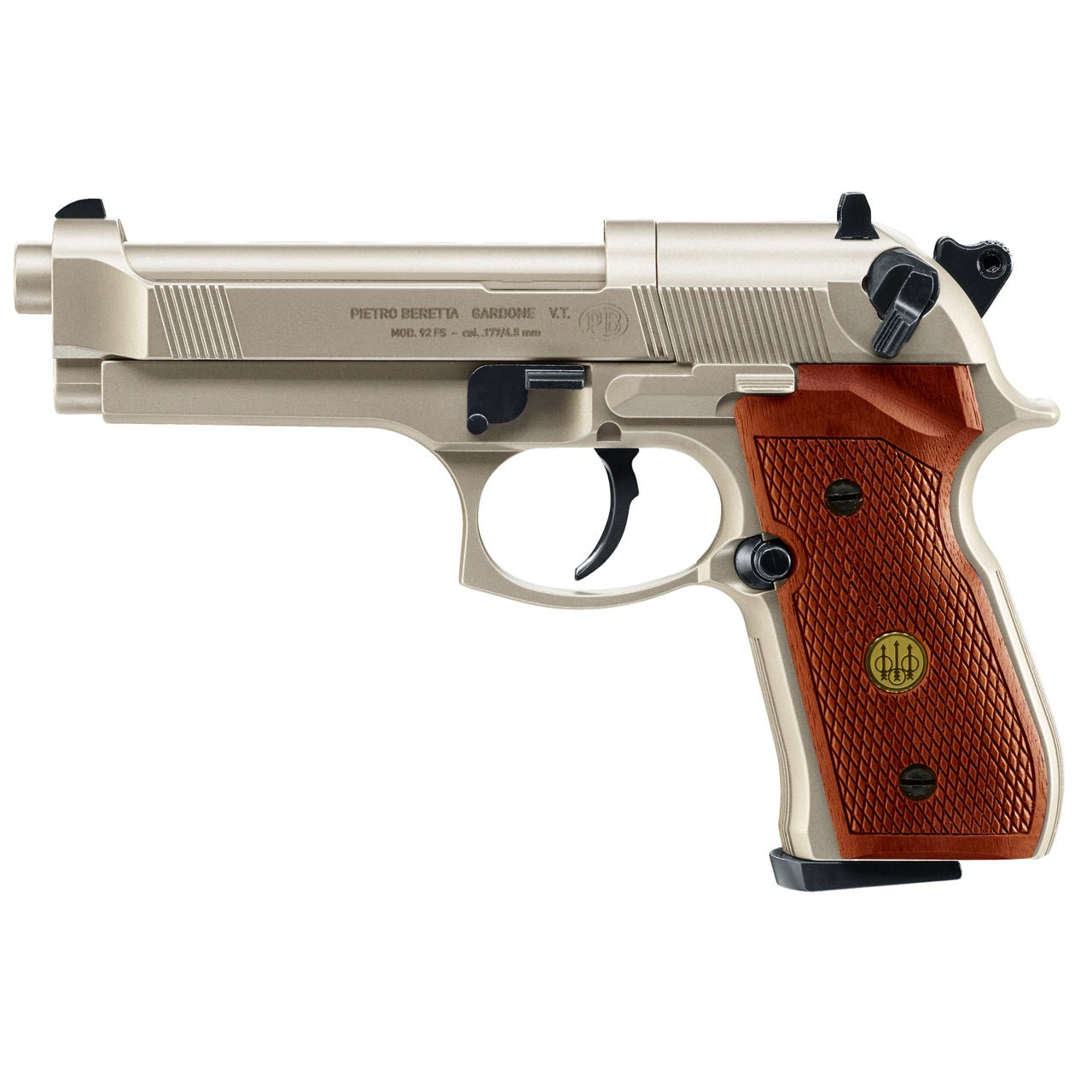 CP_511-2.jpg BERETTA M92 FS NICKEL WOOD AIR PISTOL - Image 1