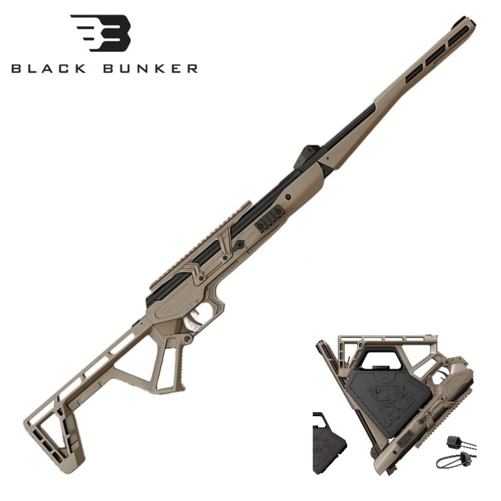 black-bunker-black-bunker-bm8-tan-thread-55mm-22-f Black Bunker BM8 TAN Thread | 5.5mm (.22) foldable airgun - Image 1